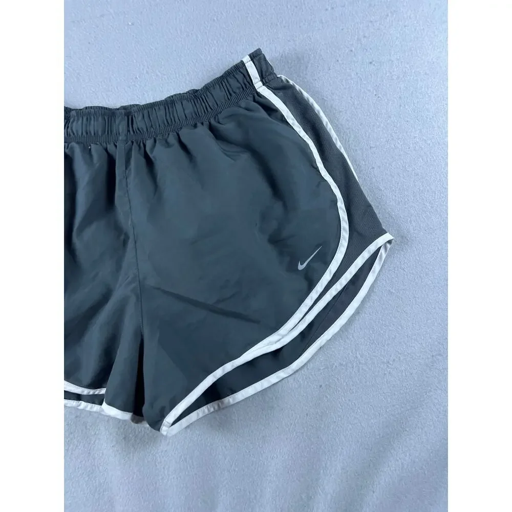 Nike Tempo Running Shorts Womens XL Dark Gray White Trim Dri-FIT Performance